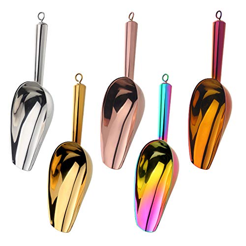 Meisha Stainless Steel Ice Scoop, Thickened Metal Food Candy Scoop For Kitchen Bar Party Wedding, Heavy Duty, Mirror Finish - Ra