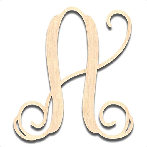 Back40Life - Precision Cut Vine Wood Monogram Letter - 13-inch Unfinished LC-01 Parent (K)