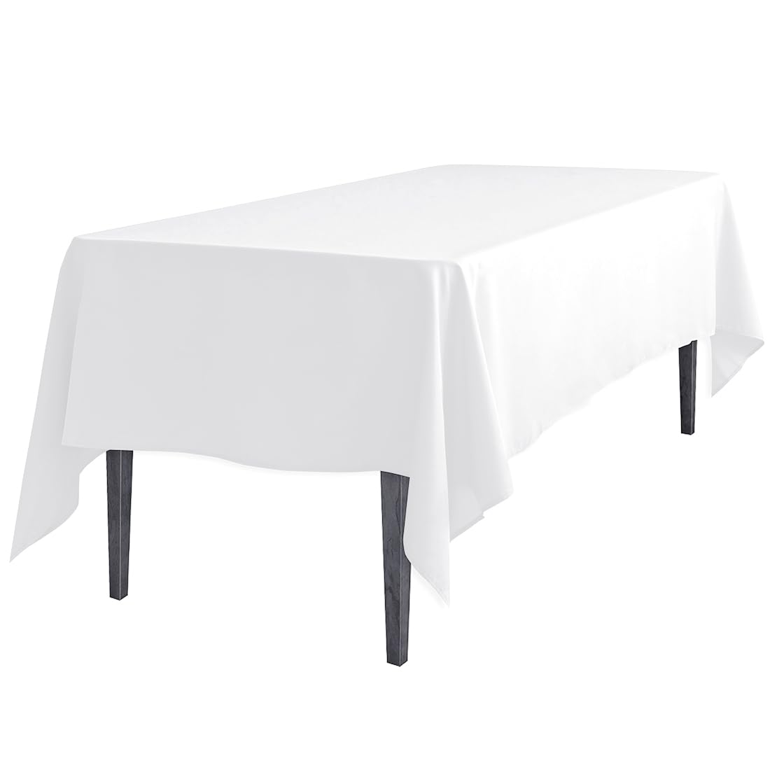 LinenTablecloth 60 x 102-Inch Rectangular Polyester Tablecloth White (White, 2)