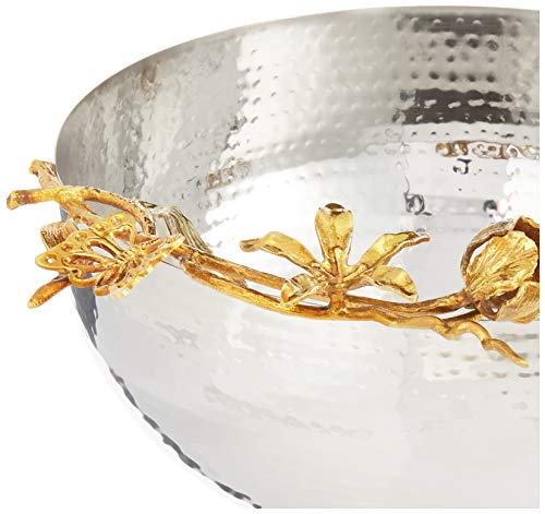 Elegance Butterfly Centerpiece Serving Bowl, 11.5''X5.25'', Silver/Gold
