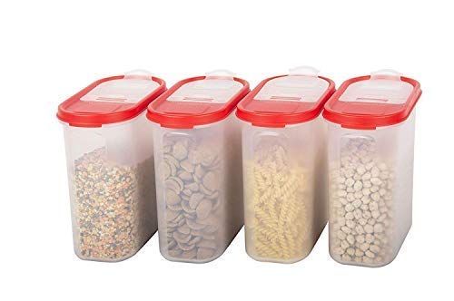 Cutting Edge FlipTop Plastic Container Set Of 41800Ml, BpaFree & LeakProof, Stackable & Nestable, Reusable Food Organizers F