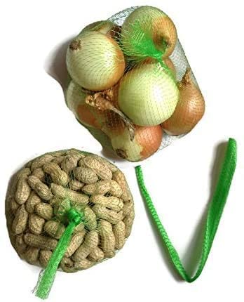 Nc Sajid Rana 100Pcs 15'' Green Reusable Nylon Mesh Net Produce Grocery Toys Fruits Vegetables Storage Poly Bags