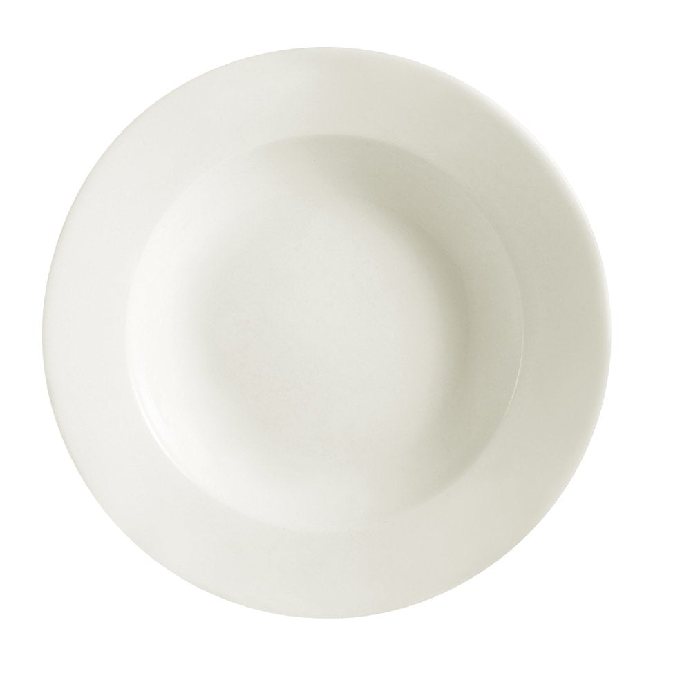 CAC China REC-3 Rolled Edge 9-Inch Stoneware Pasta Bowl, 10-Ounce, American White, Box of 24