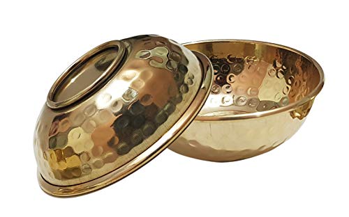 Pure Source India Brass Hammered Hand Made Bowl (3.75 Inch , Golden )  Set Of 2 Pcs, 0.150 Kilogram