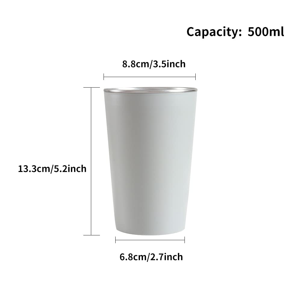 Wongwongcat Drinking Cups 2Pcs, Stainless Steel Coffee Cup 500 Ml, Anti-Scald And Non-Slip Cup, Drinking Cup For Hot And Cold Dr