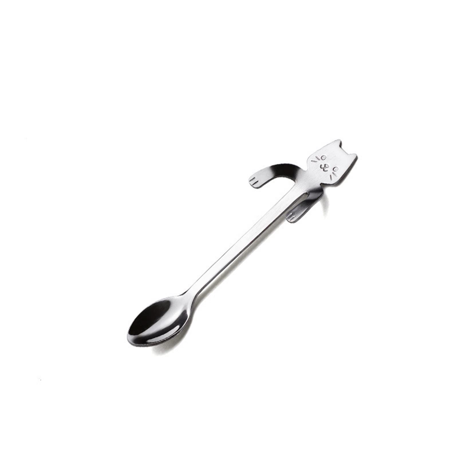 MENGKK Soup Ladles Portable Household Stainless Steel Coffee Tea Hanging Spoon(Silver)