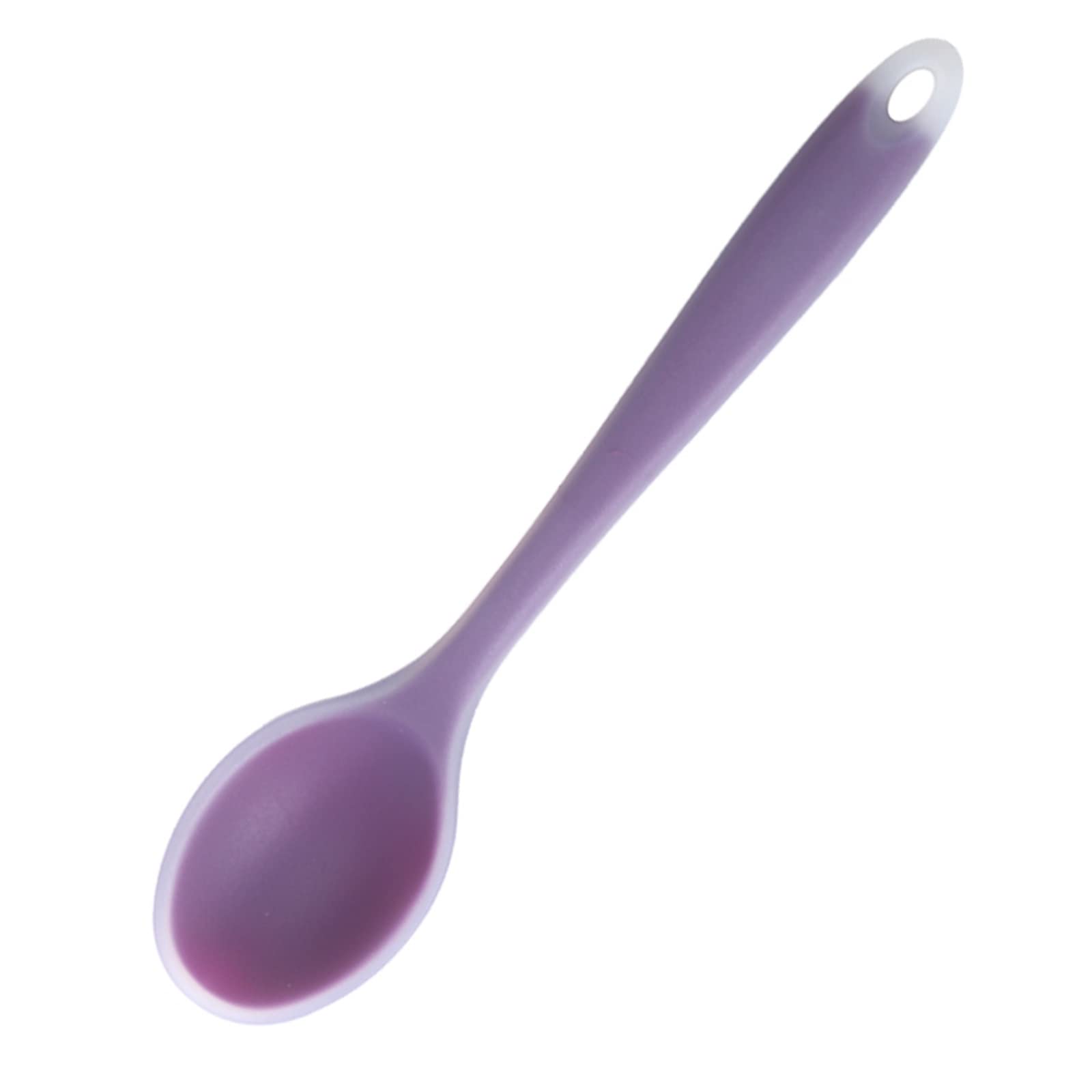 MENGKK Soup Ladles Silicone Spoon Tableware Cutlery Kitchen Tool(Purple)