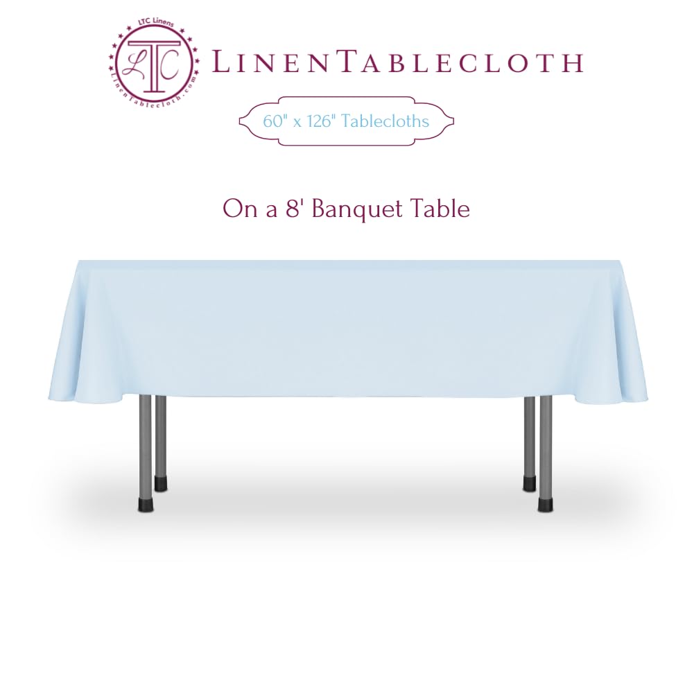 Ltc Linens 60 In. X 126 In. Red And White Checkered Rectangular Tablecloth - Red Gingham Table Cloth For 8 Feet Rectangle Table