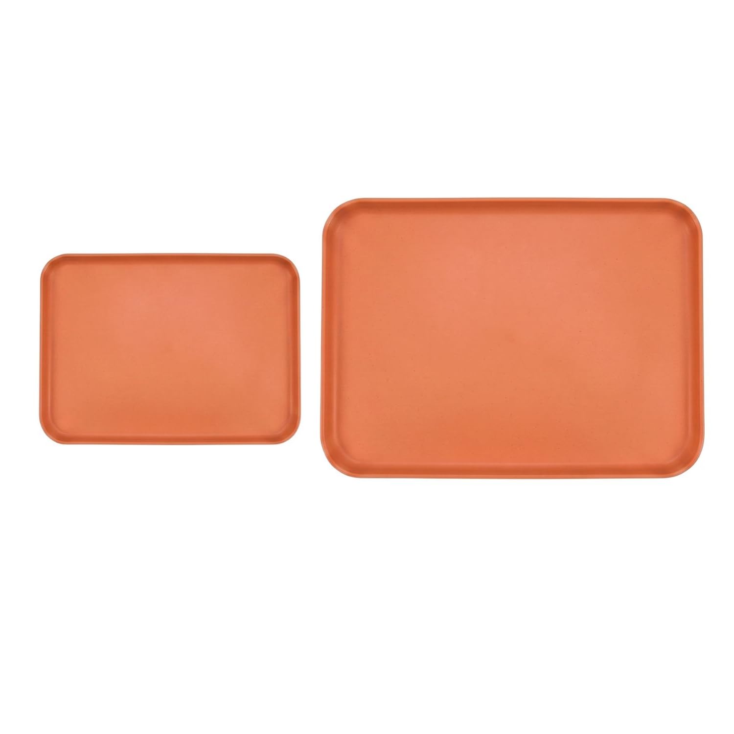 Spatlus Rectangle Serving Tray Set  Multipurpose Tray Wheat Straw, NonSlip Trays For Serving Food, Parties, Coffee Table, Buff