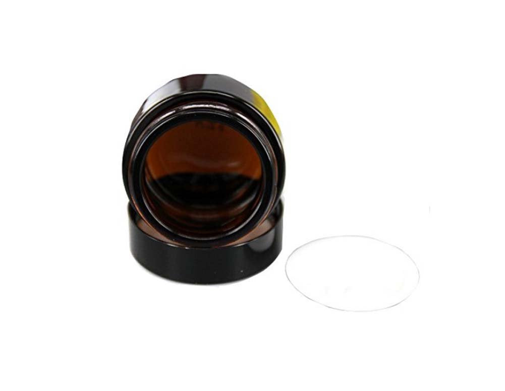 2Pcs 100Ml Amber Glass Empty Refillable Sample Bottle Cosmetic Face Cream Jar Pot Bottle Container Holder Case With Black Screw