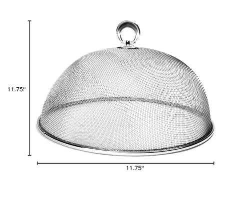 Fox Run Brands Chrome Outdoor Dome Mesh Outside Food Cover, 11.75 X 11.75 X 5 Inches, Silver