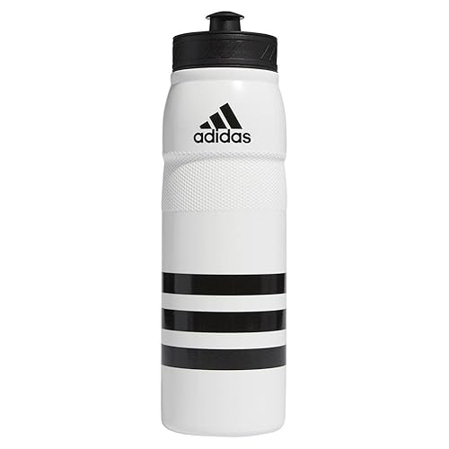 adidas 750 Ml (28 Oz) Stadium Refillable Plastic Sport Water Bottle  White/Black  One Size
