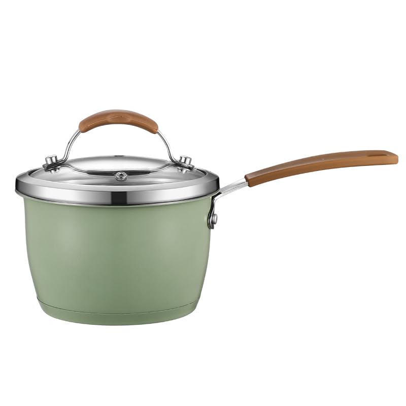 1 Quart Qt Saucepan With Lid, Stainless Steel Triply Cooking Pot Milk Sauce Pans, for Induction/Gas/Electric/Ceramic, Nonstick 