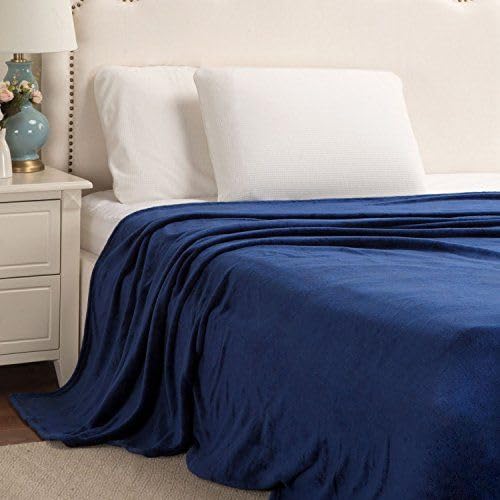 Super Soft Double Bed Woollen Fabric Quilt Cover/Duvet Cover/Rajai Cover/Blanket Cover For Winters (90X100 Inches) (Navy Blue)