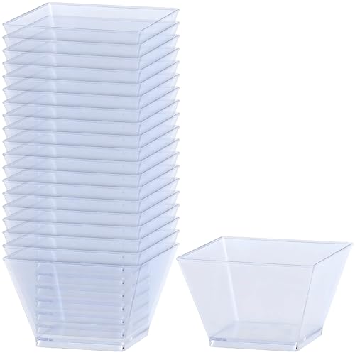 Lillian Tablesettings Plastic 8 oz  Clear Rectangles Servingware  Pack of 20 Party Bowls  Original Version