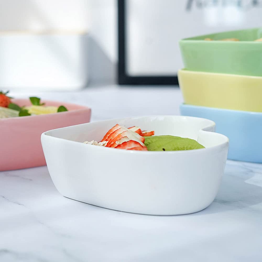 Wait Fly 2pcs Heart-Shaped Bowls for Salad Soup Snack Dessert Household Cooking Bowls for Home Kitchen  Pink