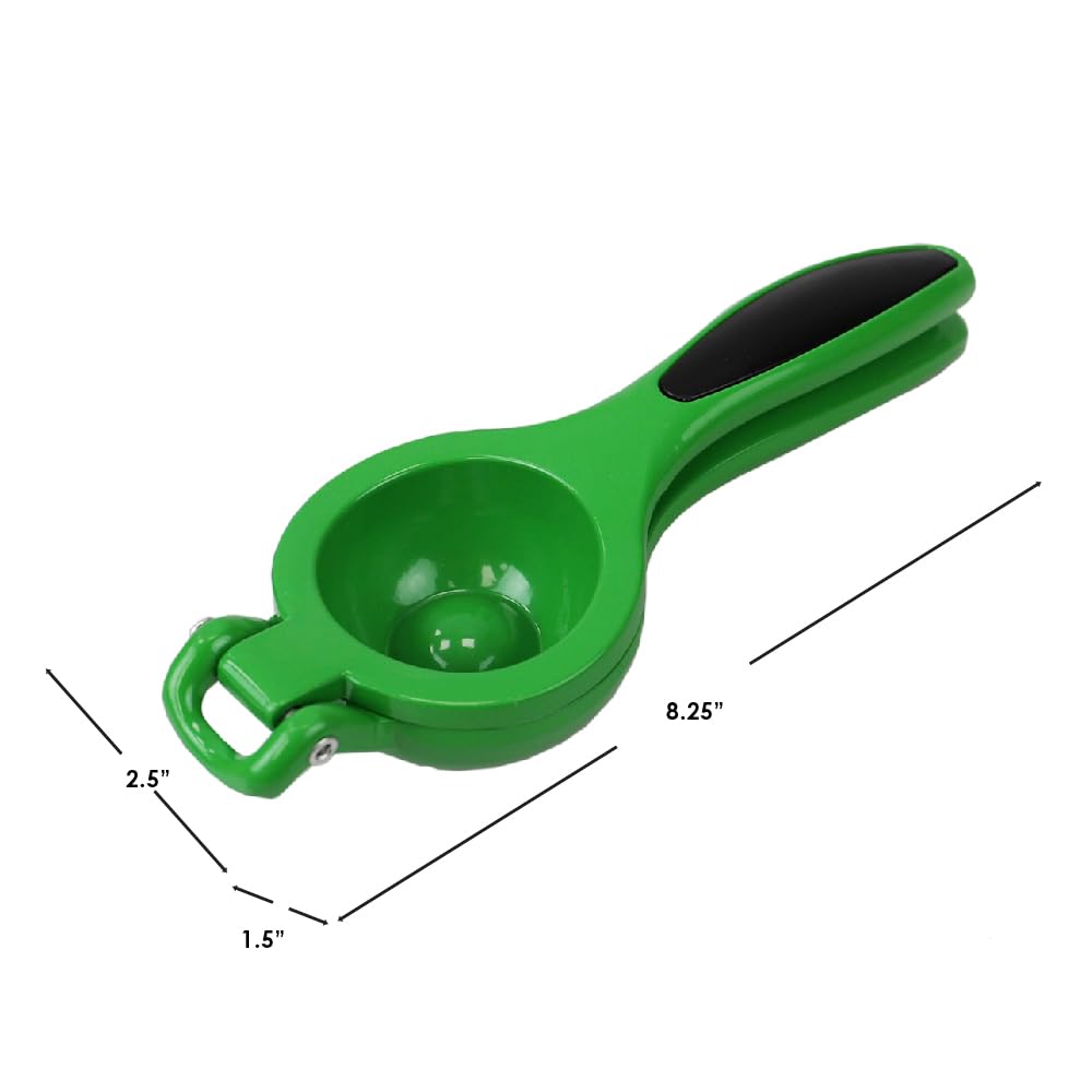 Heavy-Duty Enamel Coated Steel Lime Squeezer With Grip Handle In Vibrant Green By Home Basics | Quick And Easy Citrus Juice Extr