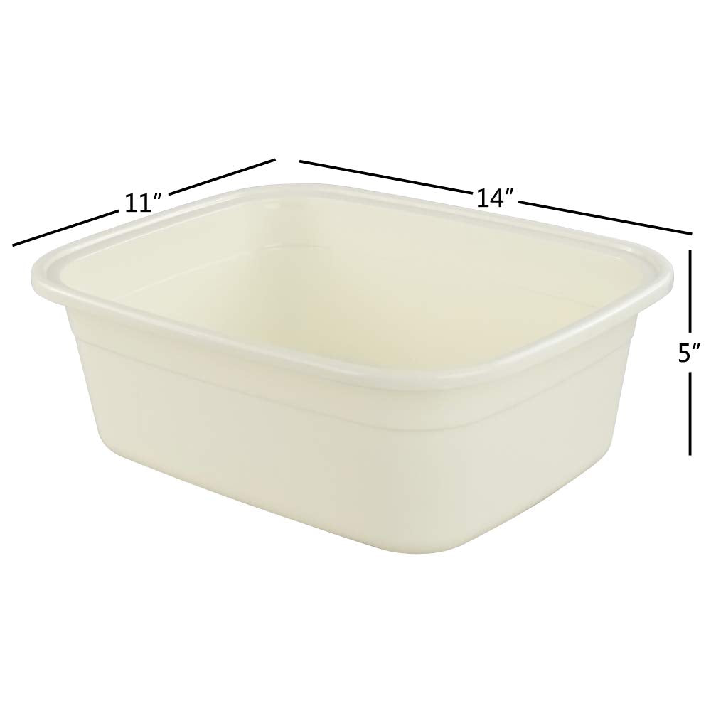 Hommp 12 Quart Plastic Small Dishpan/Wash Basin, 4-Pack