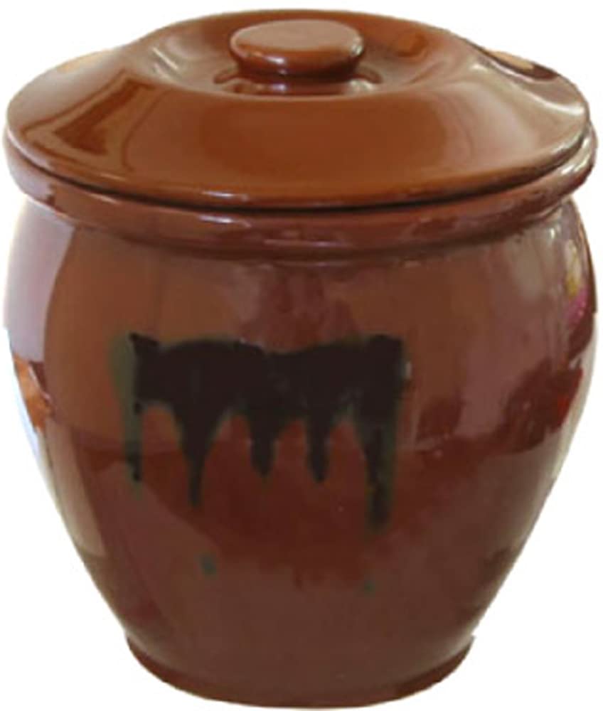 Living Pickle Container, Round Kame, No. 1, 0.6 gal (1.8 L), Ceramic, Barrel, Bran Pickled Plum Pickle, Storage Container, Round