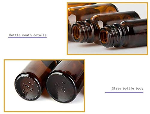 3Pcs 20Ml Empty Refillabl Amber Glass Roller Bottle With Stainless Steel Balls And White Screw Cover For Essential Oil Lip Balms