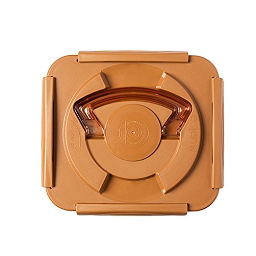 E-Jen Premium Kimchi, Sauerkraut Container Probiotic Fermentation With Inner Vacuum Lid (Earthenware Brown, 1.6 Gal/ 6.4L)
