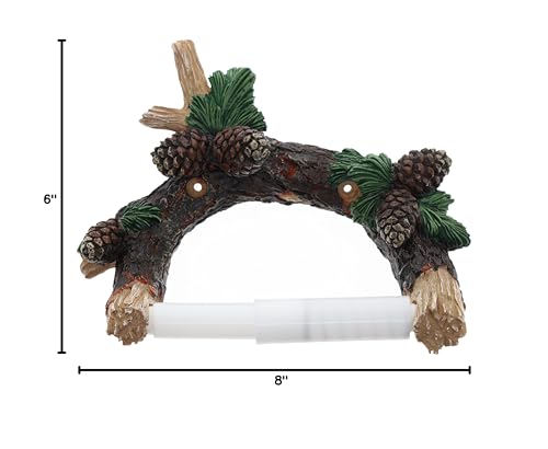 Pinecone/Pine Branch Wall Mounted Toilet Paper Holder - Rustic Bathroom Decor