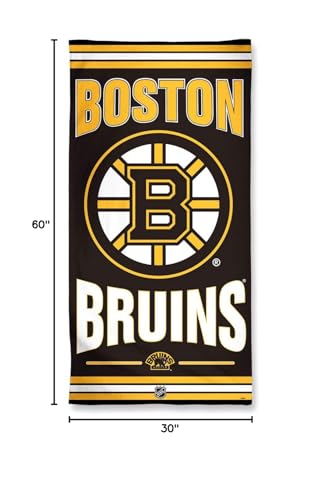 Wincraft Nhl Boston Bruins Beach Towel, Black, 30 X 60-Inches
