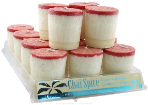 Aloha Bay Candle Votive Essential Oil Chai Spice - 12 Candles