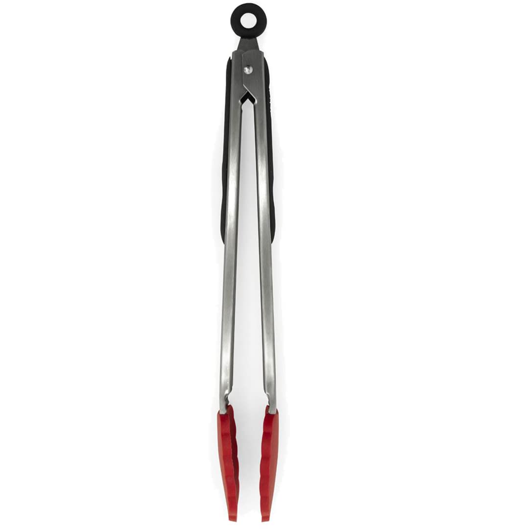 Starfrit 12 Silicone/Stainless Steel Tongs, Red