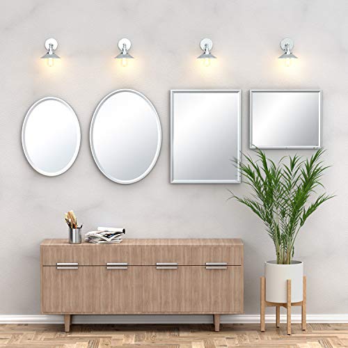 Gatco 1821 Flush Mount Framed Oval Mirror Chrome  33 H x 25 W
