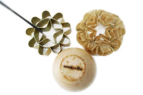 Dok Jok Cookie Bouquet Sunflower 3.25 Inch Diameter Crispy Biscuit Mould Brass Blossom Lotus Flowers Shaped Mold Maker Thailand