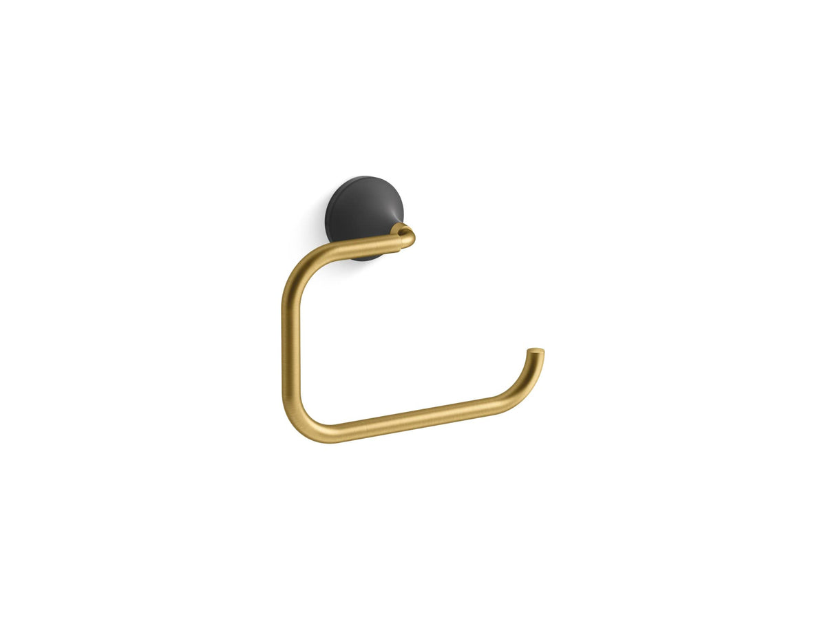 Kohler 27428-Bmb Tone-Towel Ring, Matte Black W/Moderne Brass