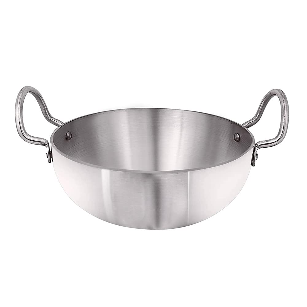 Satre Online And Marketing Induction Aluminium Kadai No.12, Size Kadhai Frying Pan Cookware Pan,Thickness 4 Mm,Silver