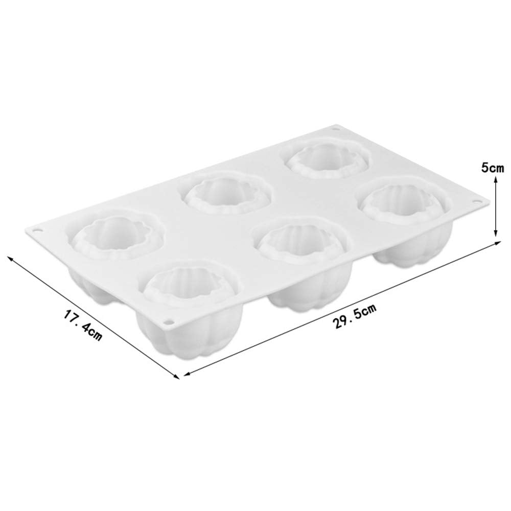Echodone Pumpkin Silicone Mold 6 Cavities Cupcake Baking Pan Mousse Tray Molds Kitchen Cake Decoration Fondant Mold For Hallowee