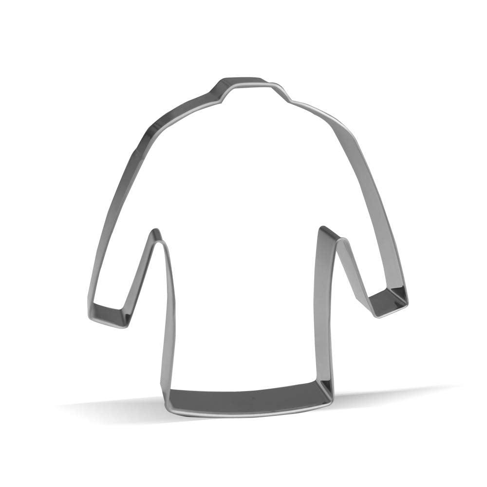 4.25 Inch Laboratory Coat Cookie Cutter - Stainless Steel