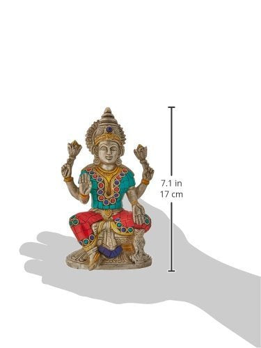 Idol Collections Brass Lakshmi Ganesha Ganesh Murti Idol Statue Saraswati Set Of Three Height 6.5 Inches