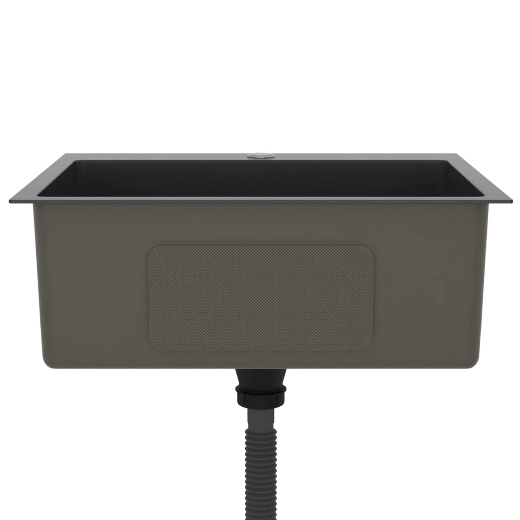 vidaXL Handmade Kitchen Sink Black Stainless Steel