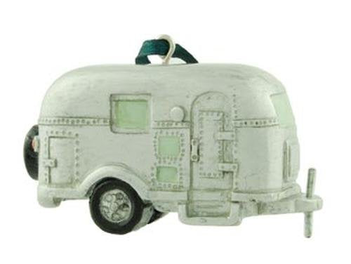 Silver Camper Ornament, 2.5-inch