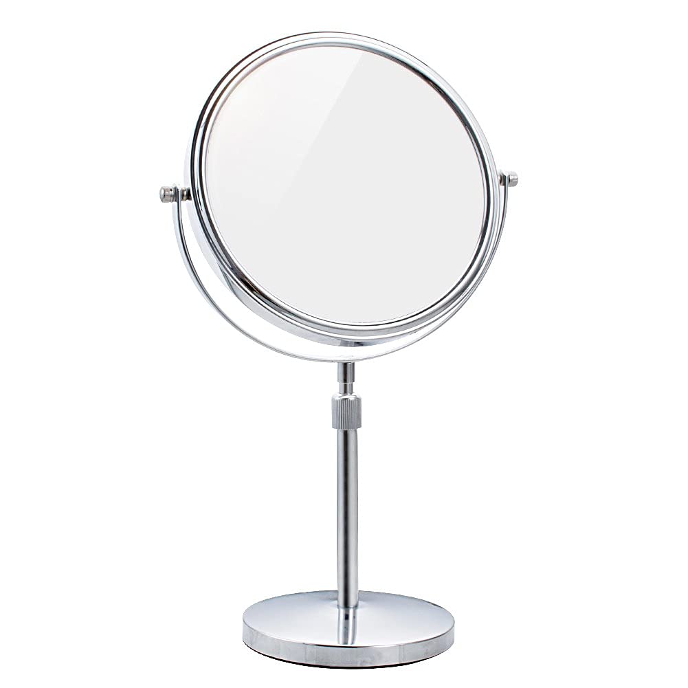 Nicesail Tabletop Makeup Mirror 8 Inch Double-Sided With 7X Magnification, Freestanding Mirror With Pedestal For Shaving, Height