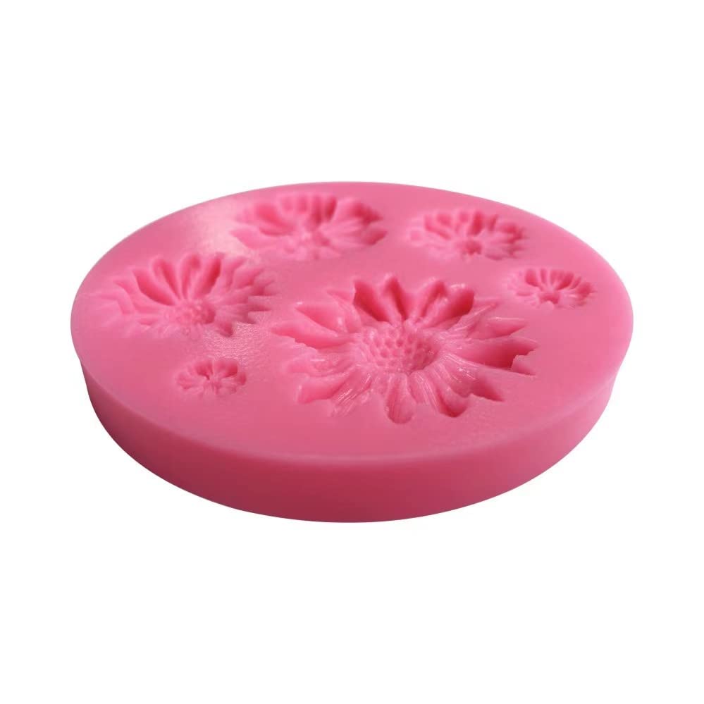 Flower Silicone Moulds Fondant Silicone Molds Sunflower Silicone Molds Cookie Buiscuit Baking Molds Fondant Chocolate Molds Diy