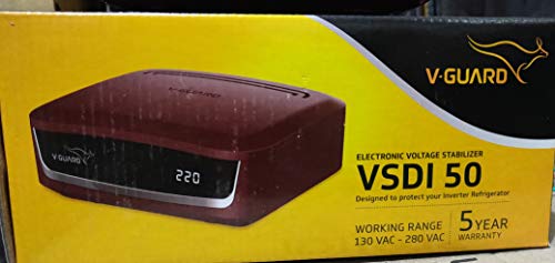 VGuard Vsdi 50 Digital Volt. Stab. For Refrigerator (165L To 300L, Red, Cherry)