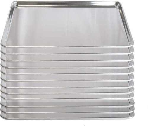 Set of 12  TrueCraftware 18 Gauge Aluminium Commercial Bakers 1/4 Quarter Size Sheets/Baking Trays/Pan / 9 x 13