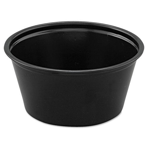 Dart P200Blk 2 Oz Black Ps Portion Container (Case Of 2500)