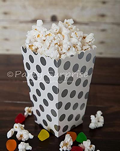 Silver Dots Treat Boxes (Pack Of 8) - Elegant Paper Party Favor Containers - Perfect For Celebrations & Gifts