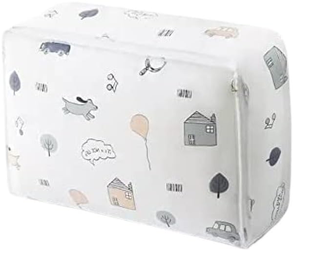 Bloomea Foldable Blanket Storage Bag With Sturdy Zipper For Home Clothes, Quilts, Comforters, Pillows, Toys & Seasonal Items