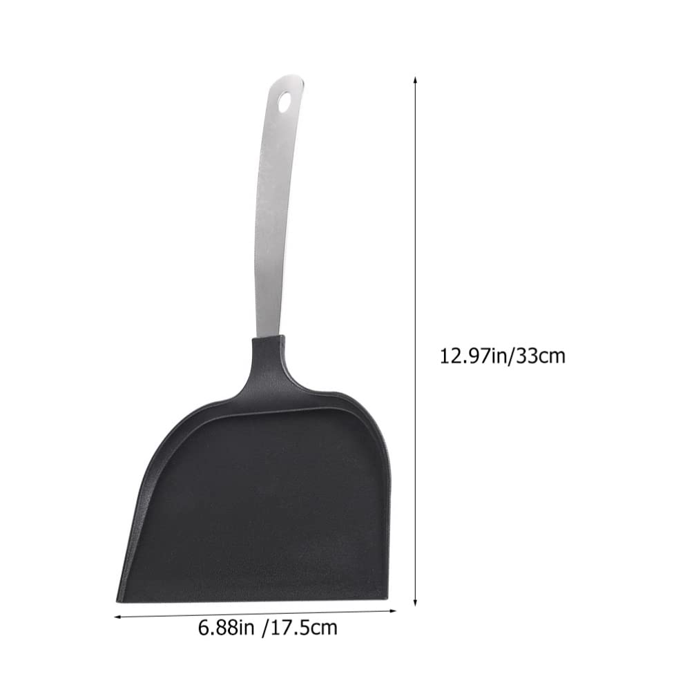 Hemoton Cooking Shovel Non Stick Frying Turner Steak Flipper Shovel Pancakes Shovel Fish Omelette Flipper For Home Kitchen Black