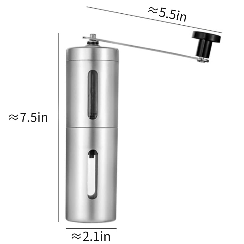 Manual Coffee Grinder, Stainless Steel Hand Coffee Grinder With Conical Burr, Portable Straight Handle Coffee Bean Grinder For H