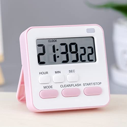 Wolpin Digital Kitchen Timer & Stopwatch, Countdown Large Digits, Loud Alarm, Magnetic Stand Round Cooking | Baking | Kids Study