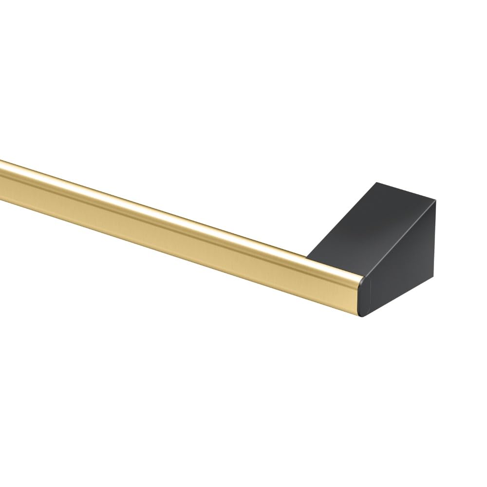Gatco 5671 A-Line Towel Bar, 18 Inch, Brushed Brass Matte Black Combo