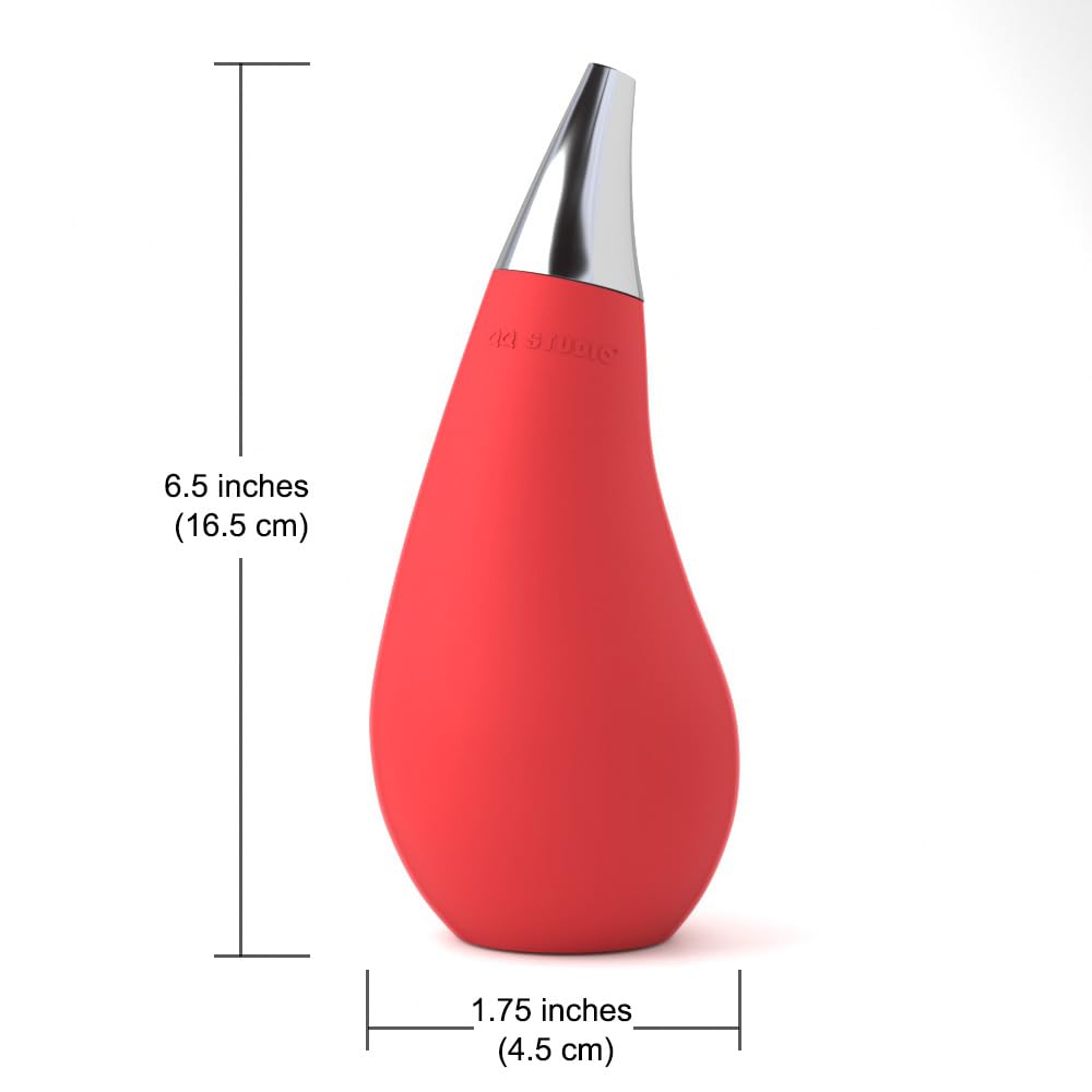 Kitchen Bathroom Counter Top Squeezable Soap Dispensers Tear Drop Shape Bottle (Red, 7Oz)